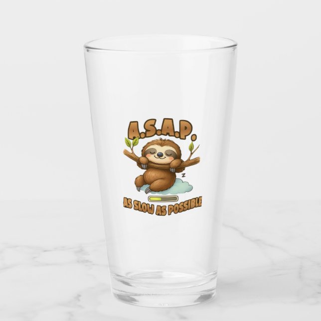 Cute Sloth ASAP � As Slow As Possible Classic T-Sh Glass (Front)