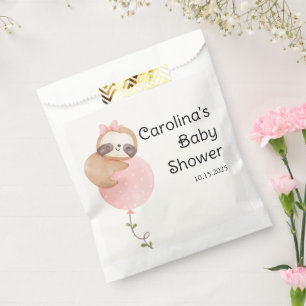 Cute Sloth Baby Girl Baby Shower Favour Bag