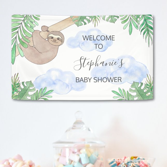 Cute Sloth Baby Shower Banner (Creator Uploaded)