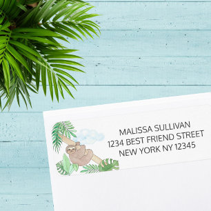 Cute Sloth Baby Shower Return Address Label
