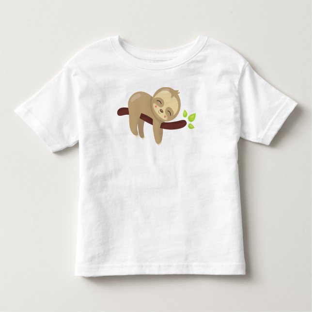 Cute Sloth, Baby Sloth, Lazy Sloth, Sleeping Sloth Toddler T-Shirt (Front)