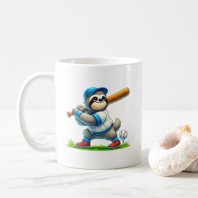 Cute sloth baseball Mug (With Donut)