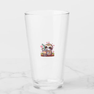 Cute Sloth Boba Bubble Milk Tea Kawaii Women Girls Glass