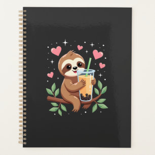 Cute Sloth Boba Bubble Milk Tea Kawaii Women Girls Planner