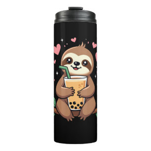 Cute Sloth Boba Bubble Milk Tea Kawaii Women Girls Thermal Tumbler