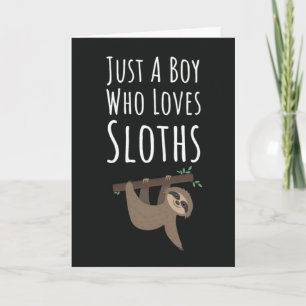 Cute Sloth Cards For Baby Boys Kids Animals Lover