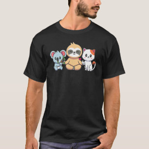 Cute Sloth Cat Koala Lazy Sloths Animal Graphic T-Shirt