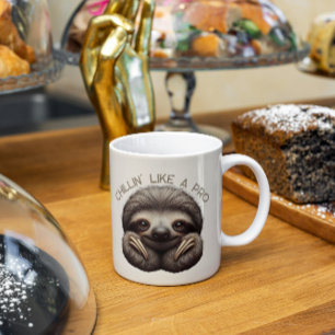 Cute Sloth Chillin Like a Pro Coffee Mug