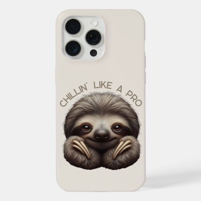 Cute Sloth Chillin Like a Pro iPhone Case (Back)