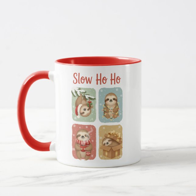Cute Sloth Christmas – Slow Ho Ho Mug (Left)