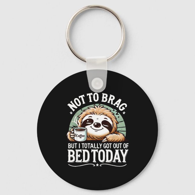 Cute Sloth Coffee Funny Quote Caffeine Lover Gift  Key Ring (Front)