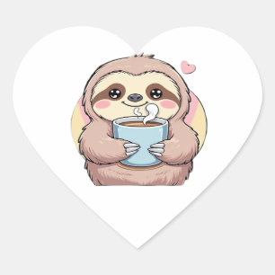 Cute Sloth Coffee Lover Shirt – Funny Fueled by Co Heart Sticker