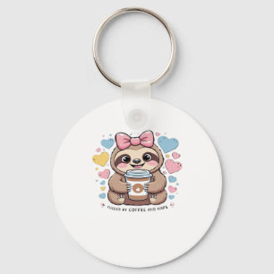 Cute Sloth Coffee Lover Shirt � Funny Fueled by Co Key Ring