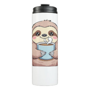 Cute Sloth Coffee Lover Shirt – Funny Fueled by Co Thermal Tumbler