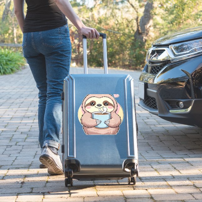 Cute Sloth Coffee Lover Shirt – Funny Fuelled by C (Suitcase Insitu)