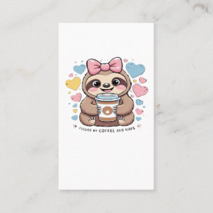 Cute Sloth Coffee Lover Shirt � Funny Fuelled by C Business Card