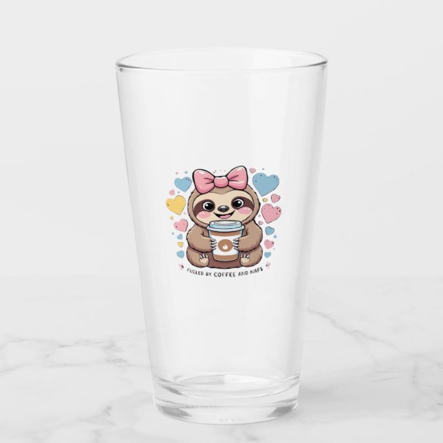Cute Sloth Coffee Lover Shirt � Funny Fuelled by C Glass (Front)