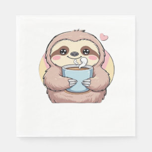 Cute Sloth Coffee Lover Shirt – Funny Fuelled by C Napkin