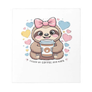 Cute Sloth Coffee Lover Shirt � Funny Fuelled by C Notepad