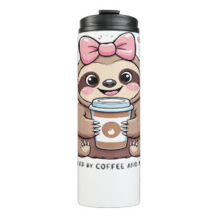 Cute Sloth Coffee Lover Shirt – Funny Fuelled by C Thermal Tumbler