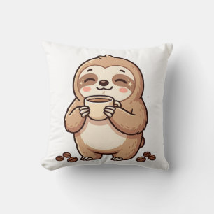 Cute Sloth Coffee Pillow