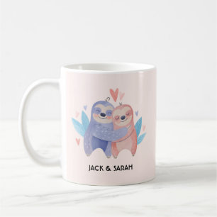 Cute Sloth Couple Personalised Valentine's Day  Coffee Mug