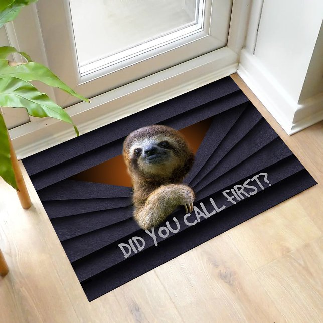 Cute Sloth Did You Call First Metal Curtain Funny Doormat (Creator Uploaded)