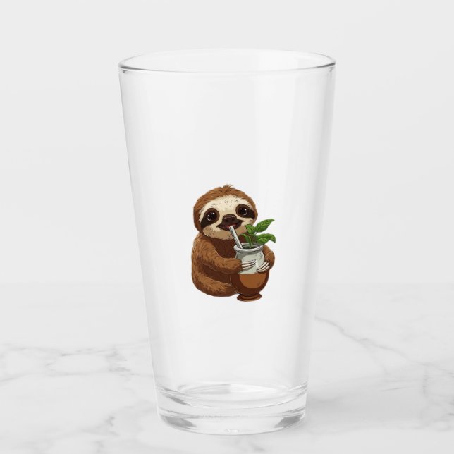 Cute Sloth Drinking Yerba Mate � Adorable Kawaii A Glass (Front)