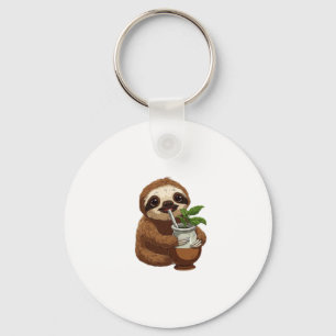Cute Sloth Drinking Yerba Mate � Adorable Kawaii A Key Ring