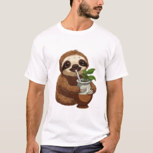 Cute Sloth Drinking Yerba Mate � Adorable Kawaii A T-Shirt