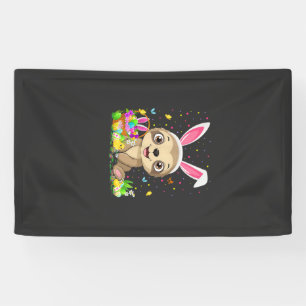 Cute Sloth Easter Egg Hunt Bunny Ear Sloth Happy E Banner