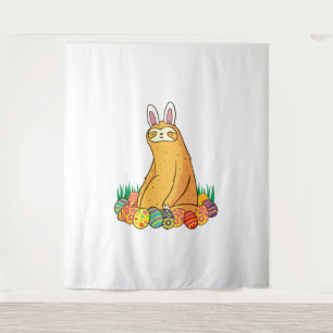 Cute Sloth Easter Funny Bunny Gift Tapestry