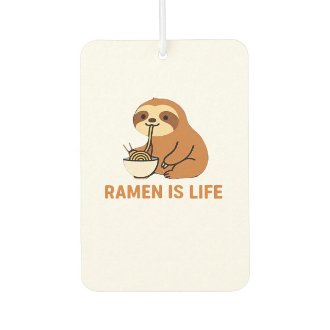 Cute Sloth Eating Ramen � Funny Noodle Lover Desig Car Air Freshener (Front)