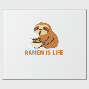 Cute Sloth Eating Ramen � Funny Noodle Lover Desig Wrapping Paper