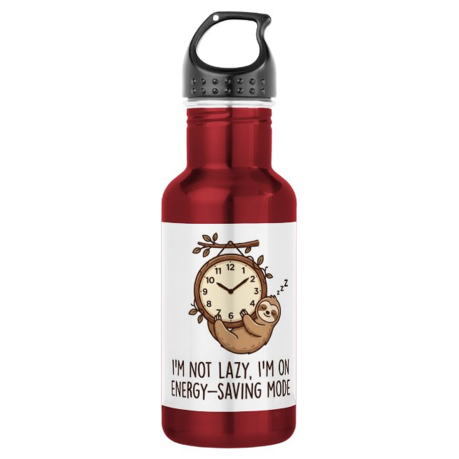 Cute Sloth Energy Saving Mode Funny Coffee Mug 532 Ml Water Bottle (Front)