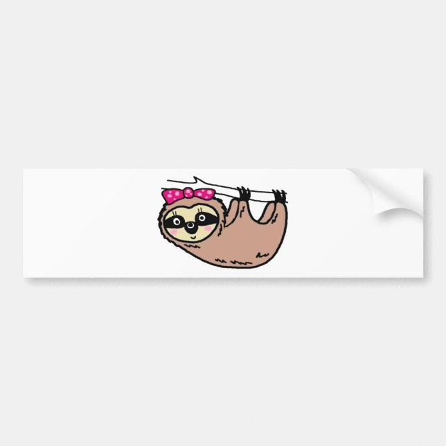 Cute sloth female bumper sticker (Front)