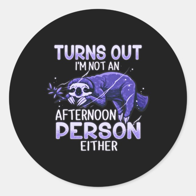 Cute Sloth Fibro Lupus Chronic Fatigue Spoonie Sle Classic Round Sticker (Front)