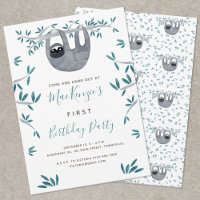 Cute Sloth First Birthday Party
