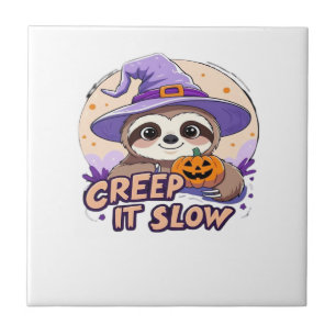 Cute Sloth Halloween Shirt � Funny Creep It Slow W Ceramic Tile