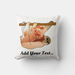 Cute Sloth Hanging In Add your Photo and Text Cushion
