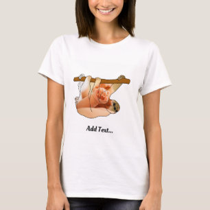 Cute Sloth Hanging In   Add your Photo and Text T-Shirt
