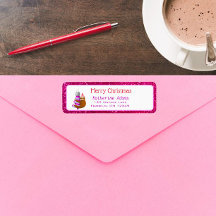 Cute Sloth Hanging On Ornament Merry Christmas Return Address Label