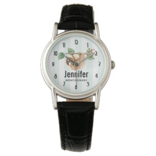Cute Sloth Hanging Upside Down Watercolor Watch