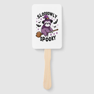 Cute Sloth Happy Halloween (2) Hand Fan