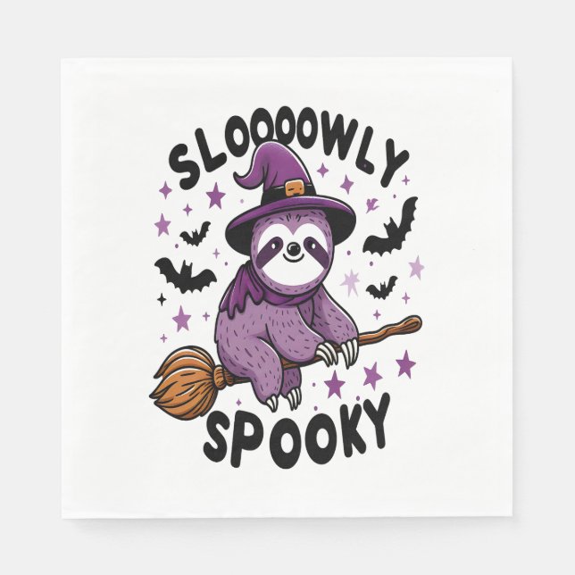 Cute Sloth Happy Halloween (2) Napkin (Front)