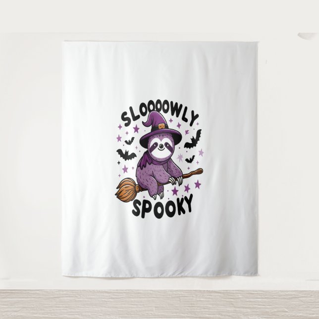 Cute Sloth Happy Halloween (2) Tapestry (Front)