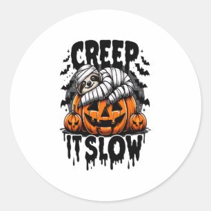 Cute Sloth Happy Halloween Classic Round Sticker