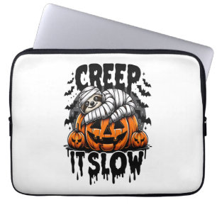 Cute Sloth Happy Halloween Laptop Sleeve