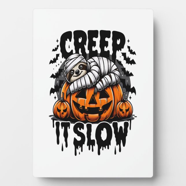 Cute Sloth Happy Halloween Plaque (Front)