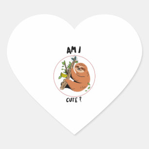 Cute Sloth Heart Sticker